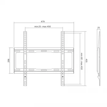 TV-wandsteun, vast, 32-55
