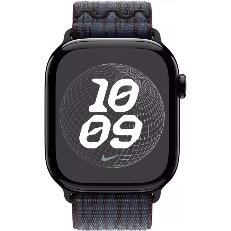 Band Apple 46mm zwart/blauw Nike Sport Loop smartwatch
