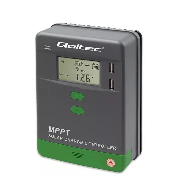MPPT solar laadregelaar QOLTEC 10A voor 12V/24V systemen met LCD-display