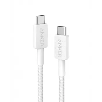 Anker Innovations 322 USB-C naar USB-C-kabel nylon 0,9M 60W wit - kabel - digitaal/data (A81F5G21)