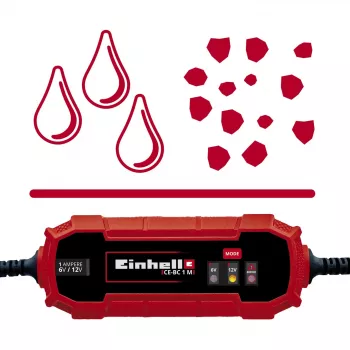Acculader Einhell CE-BC 1 M 6/12 V rood