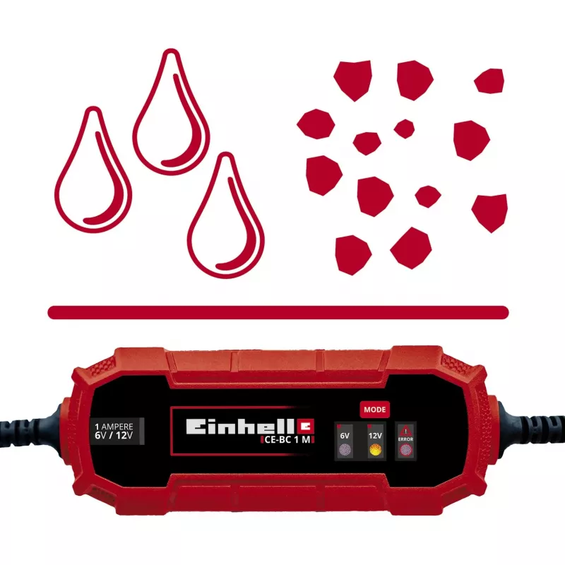 Acculader Einhell CE-BC 1 M 6/12 V rood