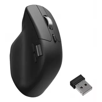 Muis Keychron M6 rechtshandig universeel — optisch, RF draadloos + Bluetooth + USB-C, 30000 DPI, zwart