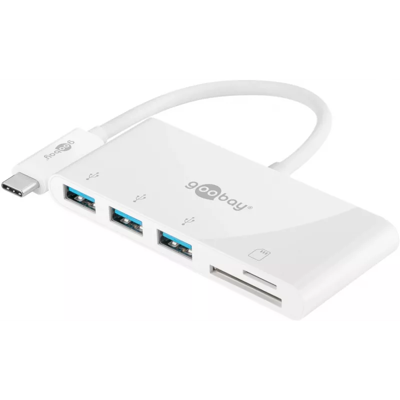 Goobay USB-C multiportadapter naar 3x USB-A met kaartlezer (40759)