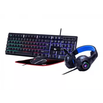 Gaming-toetsenbord met muis GEMBIRD GGS-UMGL4-02 — full-size USB QWERTY US-Engels, zwart, LED-achtergrondverlichting