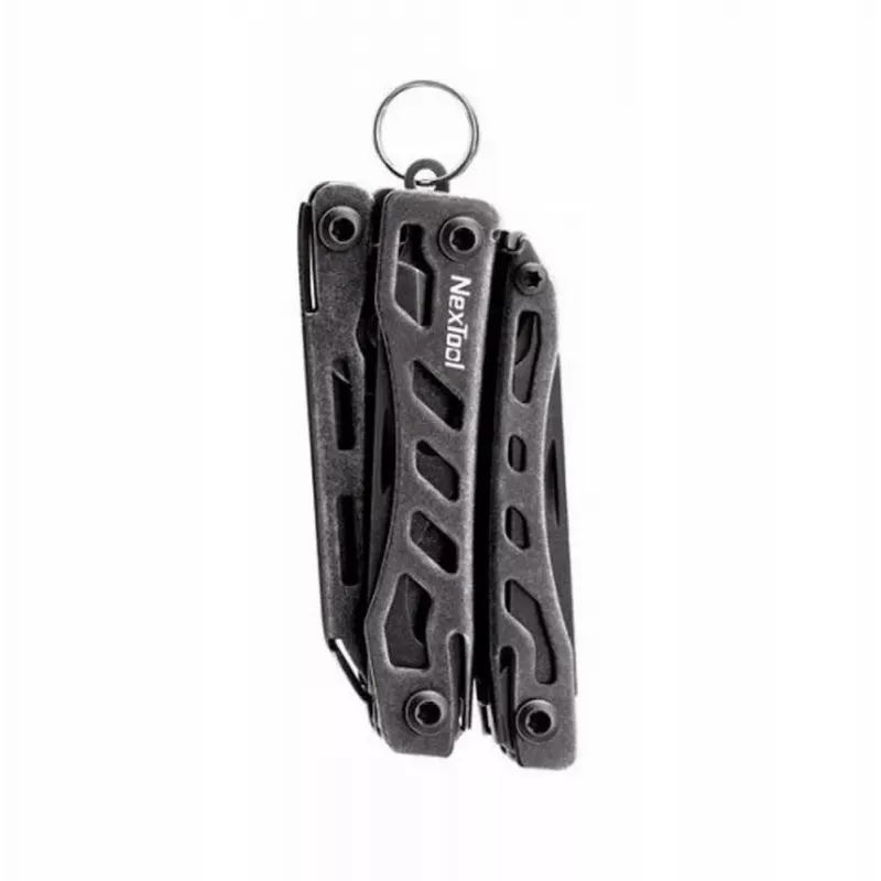 Multitool Nextool Mini FLAGSHIP NE20122 — 10-in-1 compacte multitool van roestvrij staal, zwart, 67×27×17 mm, 83 g