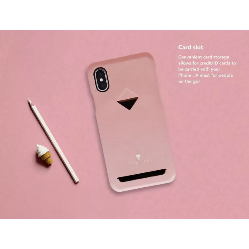 VixFox telefoon-achterkant voor iPhone XSMAX met kaarthouder, roze