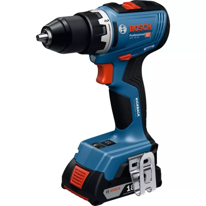 Accu-boorschroevendraaier Bosch GSR 18V-65 met 2x 4.0Ah accu's
