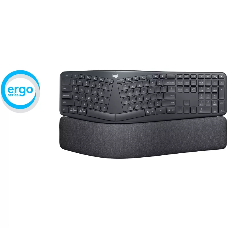 Logitech ERGO K860 - toetsenbord - draadloos - 2,4 GHz, Bluetooth 5.0