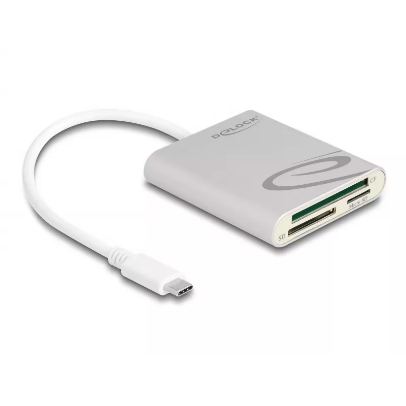 Kaartlezer DeLOCK 91005 USB 3.2 Gen 1 Type-C grijs CF MMC MicroSD