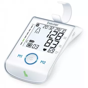 Beurer BM85 bovenarm-bloeddrukmeter met gepatenteerde rustindicator voor nauwkeurigheid, app-verbinding met gecertificeerde gegevensbescherming, lithium
