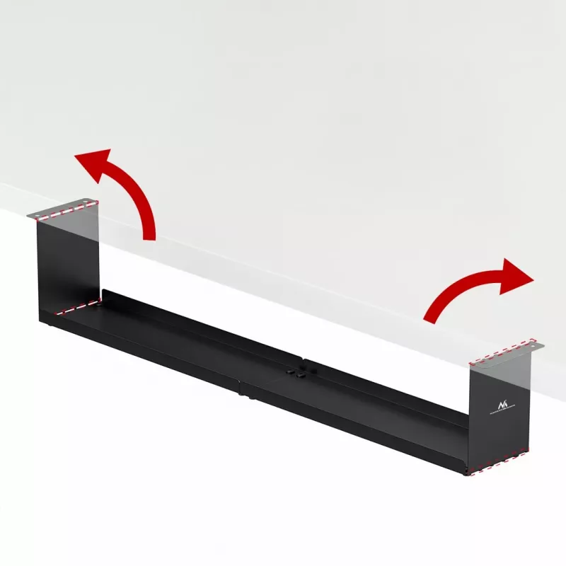 Maclean compacte kabelorganizer onder het bureau, max. belasting 5 kg, zwart, MC-107 B
