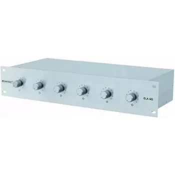 Volumeregelaar Omnitronic ELA 6S zilver – rackmount-audioniveauregeling, 6-kanaals
