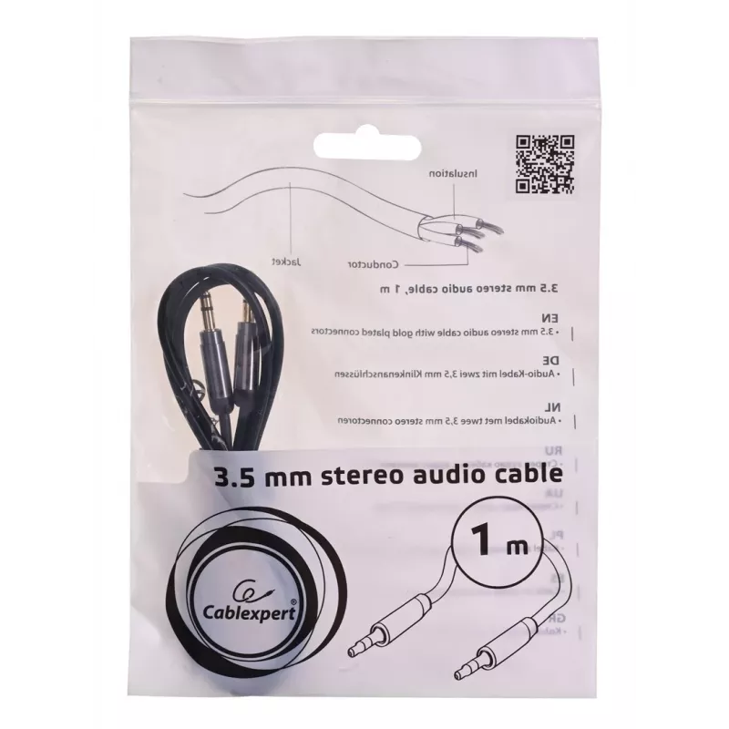 Gembird CCAP-444-1M audiokabel 3,5mm zwart (CCAP-444-1M)