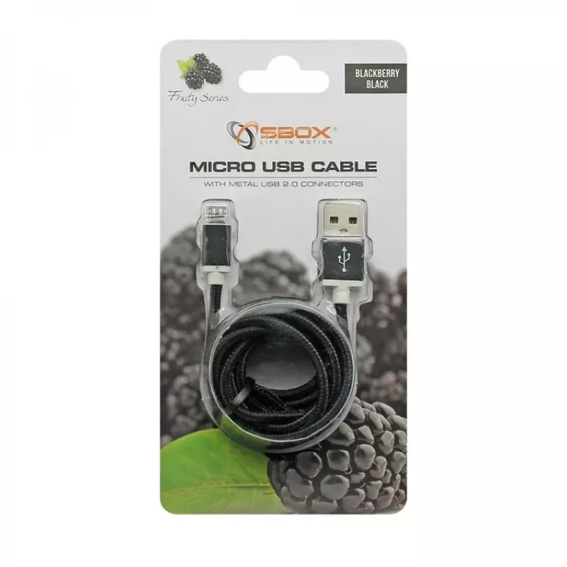 Sbox USB->Micro USB M/M 1,5 m USB-10315B zwart