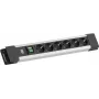 Stekkerdoos Bachmann CONNECTUS met 6× CEE7/3-stopcontacten, 1× schakelaar, 2,0 m kabel, CEE7/7-stekker, grijs
