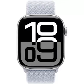 APPLE Watch Series 10 GPS 46 mm zilveren aluminium behuizing met Blue Cloud Sport Loop