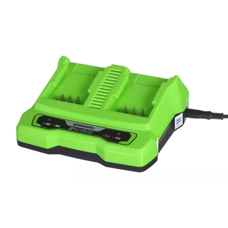 Oplader GreenWorks G24X2UC2 dual-slot 24V Li-Ion, 4A, 2-cellen, snelladen