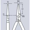 KNIPEX lange punttang met dwarsprofielen