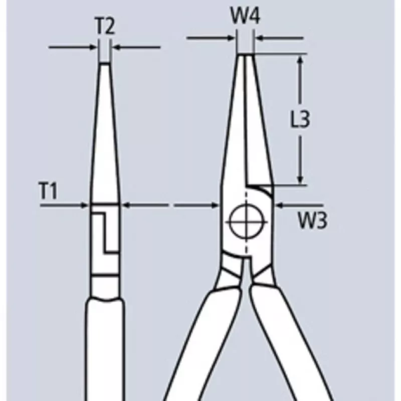 KNIPEX lange punttang met dwarsprofielen