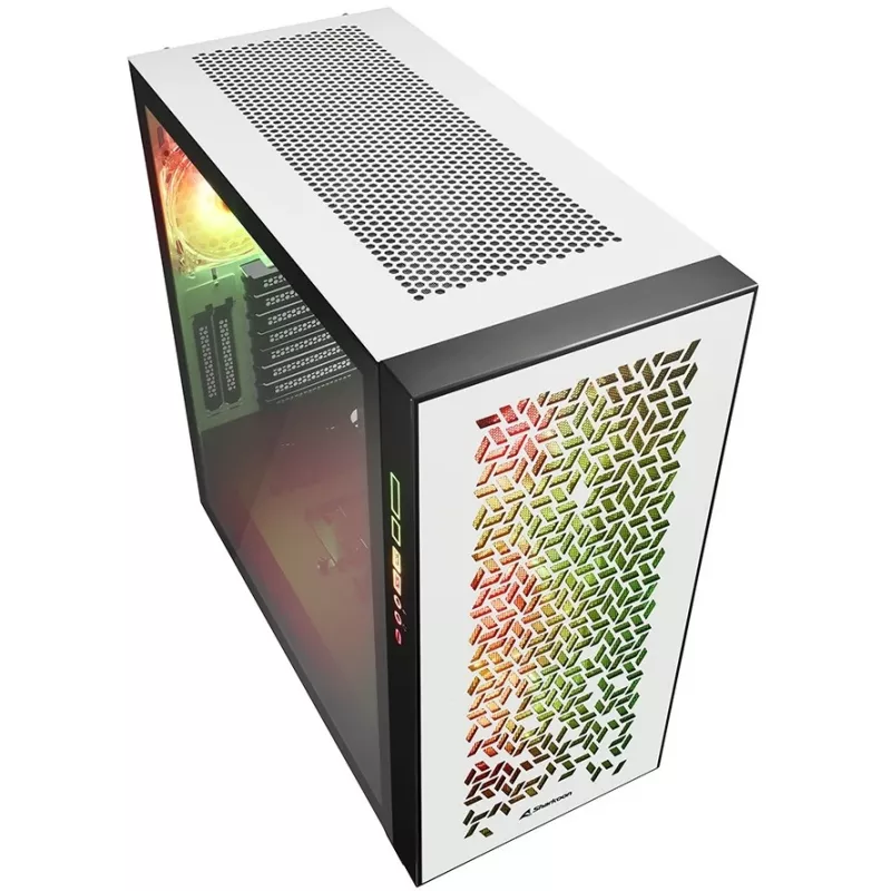 Sharkoon ELITE SHARK CA300H - tower - pc - wit - ATX - EATX - micro ATX - Mini-ITX - metaal - gehard glas - gaming