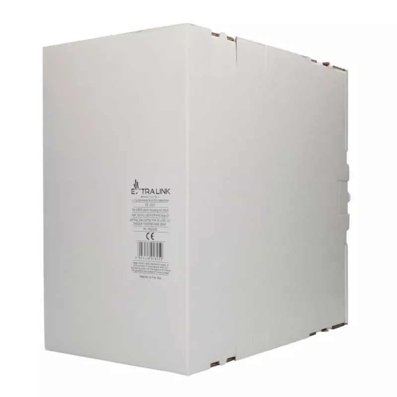 Netwerkkabel Extralink Twisted-Pair CAT5E FTP binnen 305M grijs