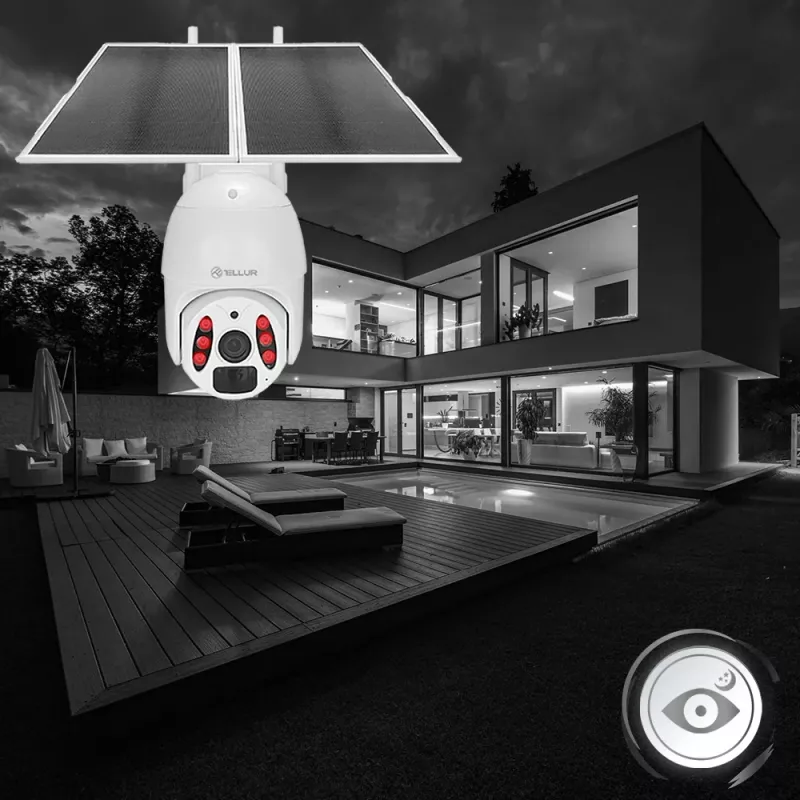 Beveiligingscamera Tellur Smart WiFi Solar Camera P&T 3MP 2K UltraHD