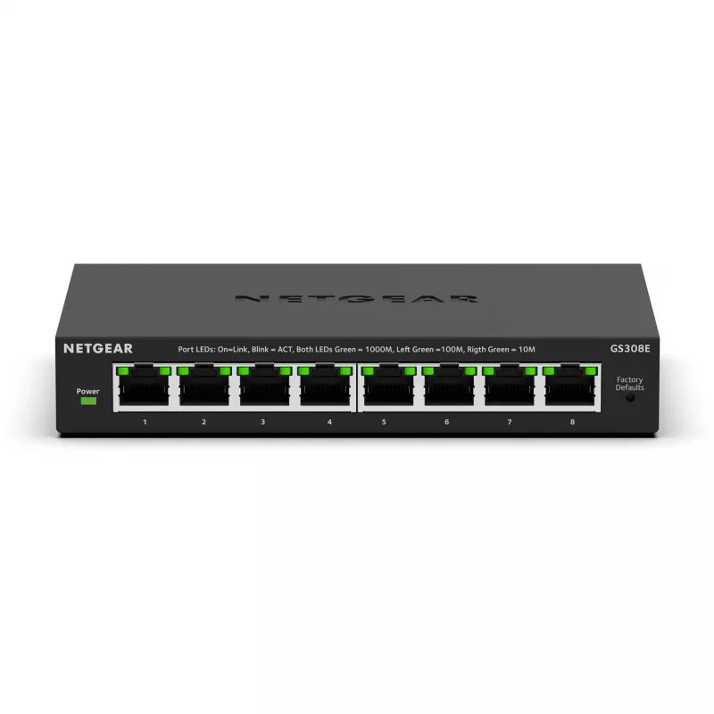 NETGEAR GS308E managed L2/L3 Gigabit Ethernet (10/100/1000) zwart
