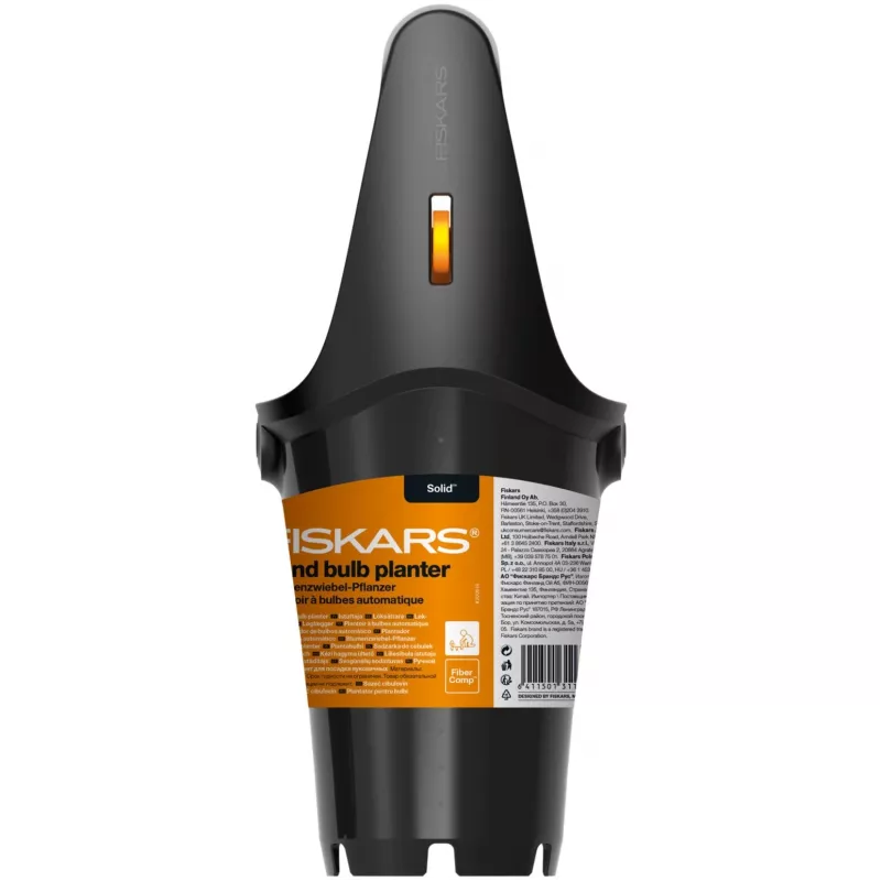 Fiskars Solid bollenplanter, 24 cm, zwart/oranje (1057079)