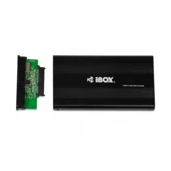 HDD-behuizing IBOX HD-02 zwart voor 2,5-inch SATA-schijven, USB 3.2 Gen 1 (Type-A), één bay, metaal
