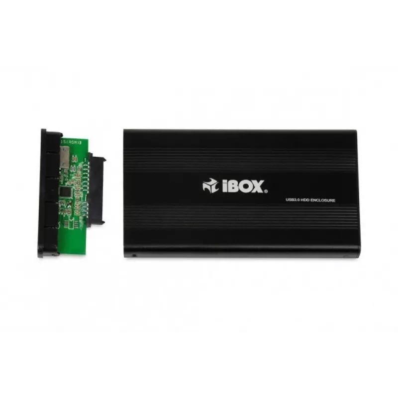 iBOX HD-02 externe behuizing voor 2,5 inch SATA-schijven, USB 3.0, aluminium, zwart