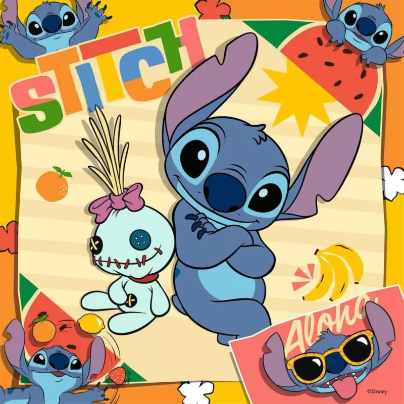 Kinderpuzzel Ravensburger Disney Stitch — 3 x 49 stukjes, geschikt voor kinderen