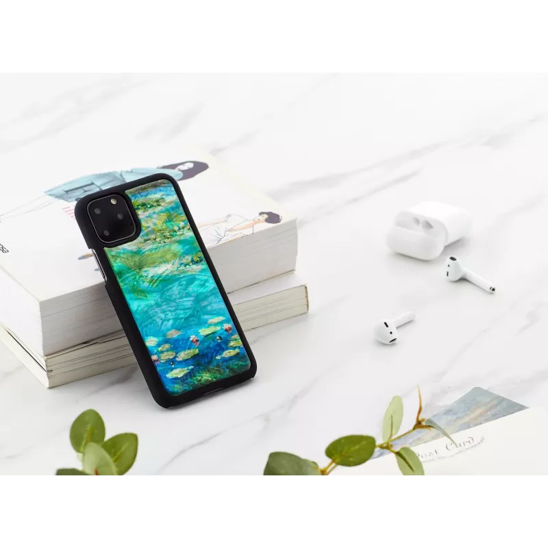 Smartphonehoesje iKins voor iPhone 11 Pro — waterleliedesign, zwart