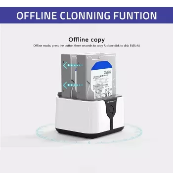 Qoltec 50309 HDD SSD 2.5 3.5 dockingstation | SATA III | USB 3.0 | Super Speed 5 Gb/s | met kloonfunctie