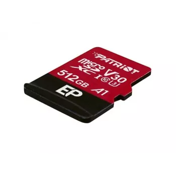 MicroSDXC-geheugenkaart PATRIOT 512 GB UHS-I U3 V30 Class 10, leessnelheid tot 90 MB/s, adapter inbegrepen