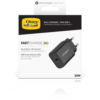 Wandlader OTTERBOX 20W USB-C met USB Power Delivery, zwart (78-81338)