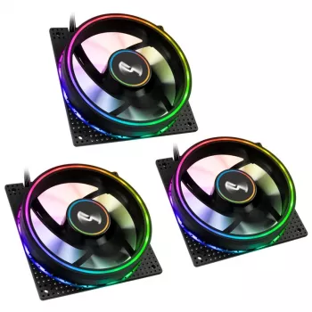 Ventilator Cryorig Crona S 120 mm zwart — 3-pack, 400–1700 tpm, 60,6 cfm, 2,65 mmH₂O