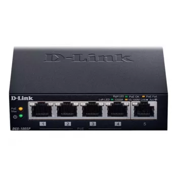 D-Link DGS-1005P/E netwerkswitch unmanaged Gigabit Ethernet (10/100/1000) Power over Ethernet (PoE) zwart