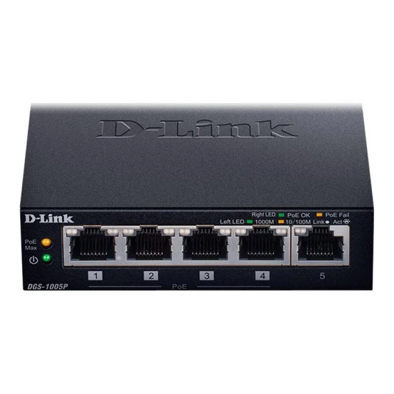 D-Link DGS-1005P/E netwerkswitch unmanaged Gigabit Ethernet (10/100/1000) Power over Ethernet (PoE) zwart