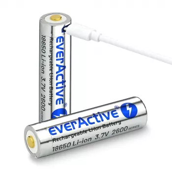 Batterij everActive 18650 3.7V Li-ion 2600mAh micro USB met bescherming BOX