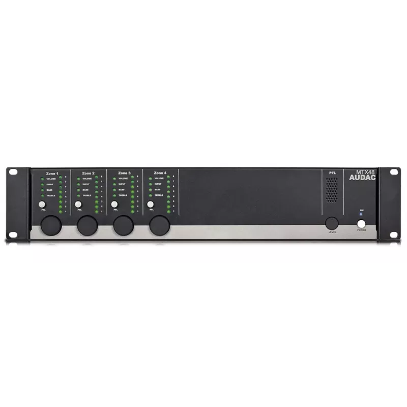 AUDAC MTX48 audiodaagversterker thuisgebruik zwart 80 dB SNR 20-20000 Hz