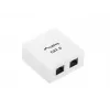 LANBERG opbouwdoos RJ-45 Cat6 OU6-0002-W wit, 2 bussen, 30×54×57 mm
