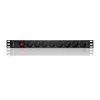 Qoltec 53996 stekkerdoos voor RACK 19 | 1U | 16A | PDU | 8xFRANS | 2m