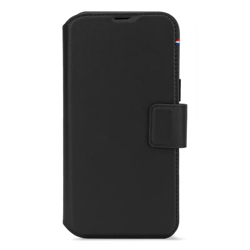 Leren hoes voor iPhone 16, zwart