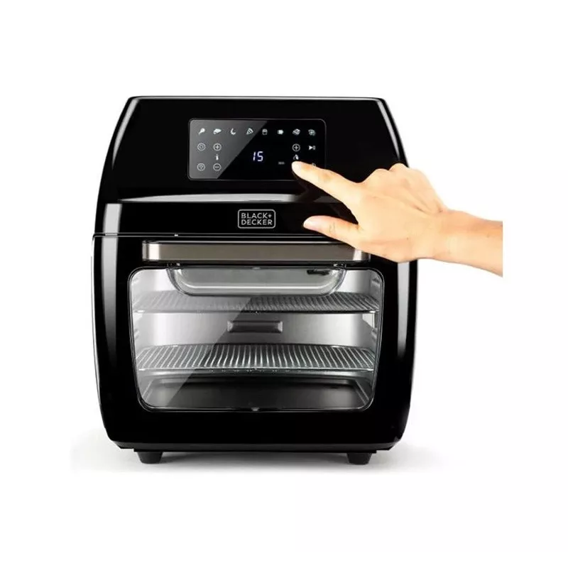 Heteluchtfriteuse Black & Decker BXAFO1200E — 12 L, 1700 W, touchbediening, 40–200°C, draaispit, bakken & frituren