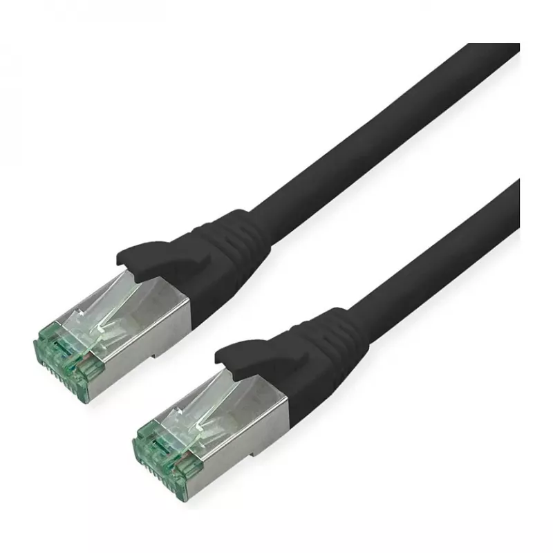 ROLINE RM Patchkabel Cat.6A S/FTP (PiMF), zwart, 3 m