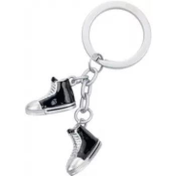 Sleutelhanger TROIKA CHUCKS KR25-01/MA robuust design metalen ring en karabijnhaak
