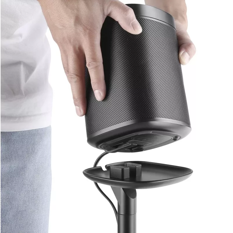 Vloerstandaard MACLEAN MC-841 voor één Sonos-luidspreker, in hoogte verstelbaar, stabiele basis
