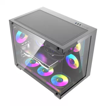 Computerbehuizing DarkFlash B275 PRO (zwart) met 6 voorgeïnstalleerde ventilatoren