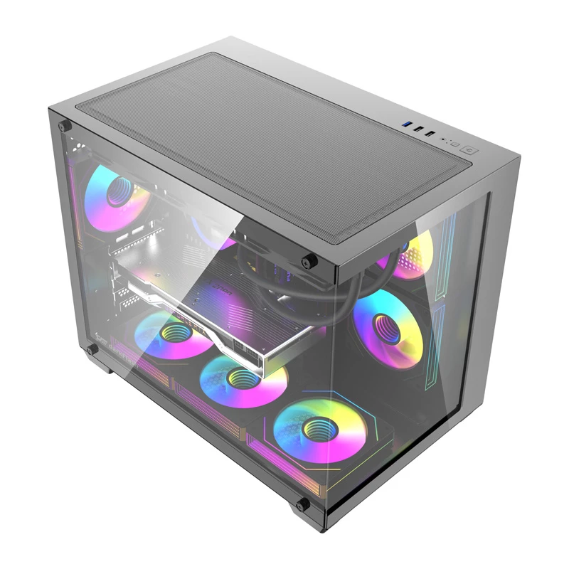 Computerbehuizing DarkFlash B275 PRO (zwart) met 6 voorgeïnstalleerde ventilatoren
